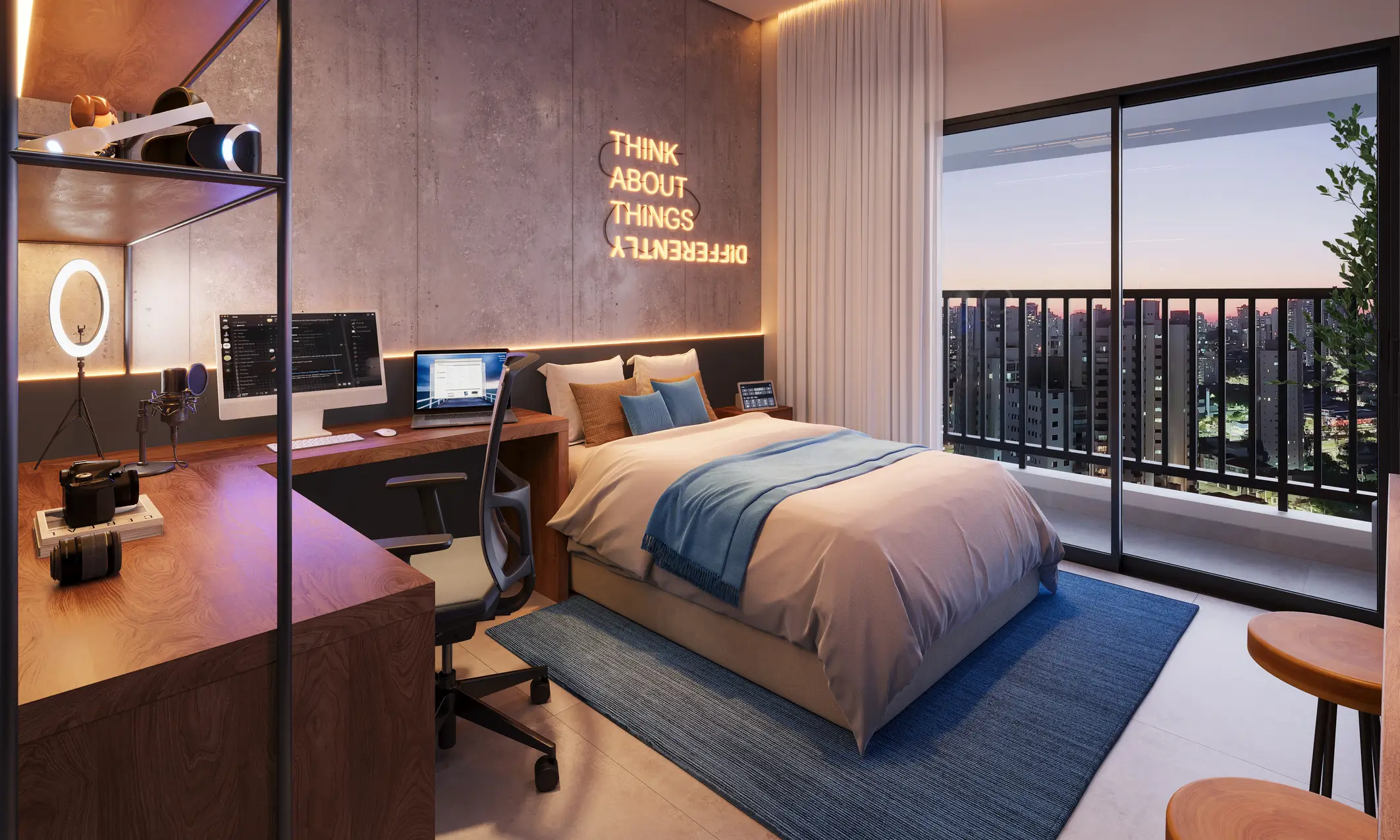 Studio Residencial 25m² decorado · opção 03 · VICI Faria Lima